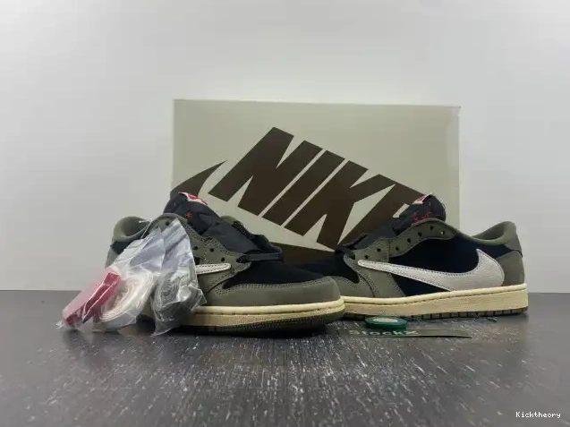 Kick Theory OG TRAVIS 1 SCOTT DM7866-002 X AIR JORDAN 'BLACK LOW SP OLIVE' 0507
